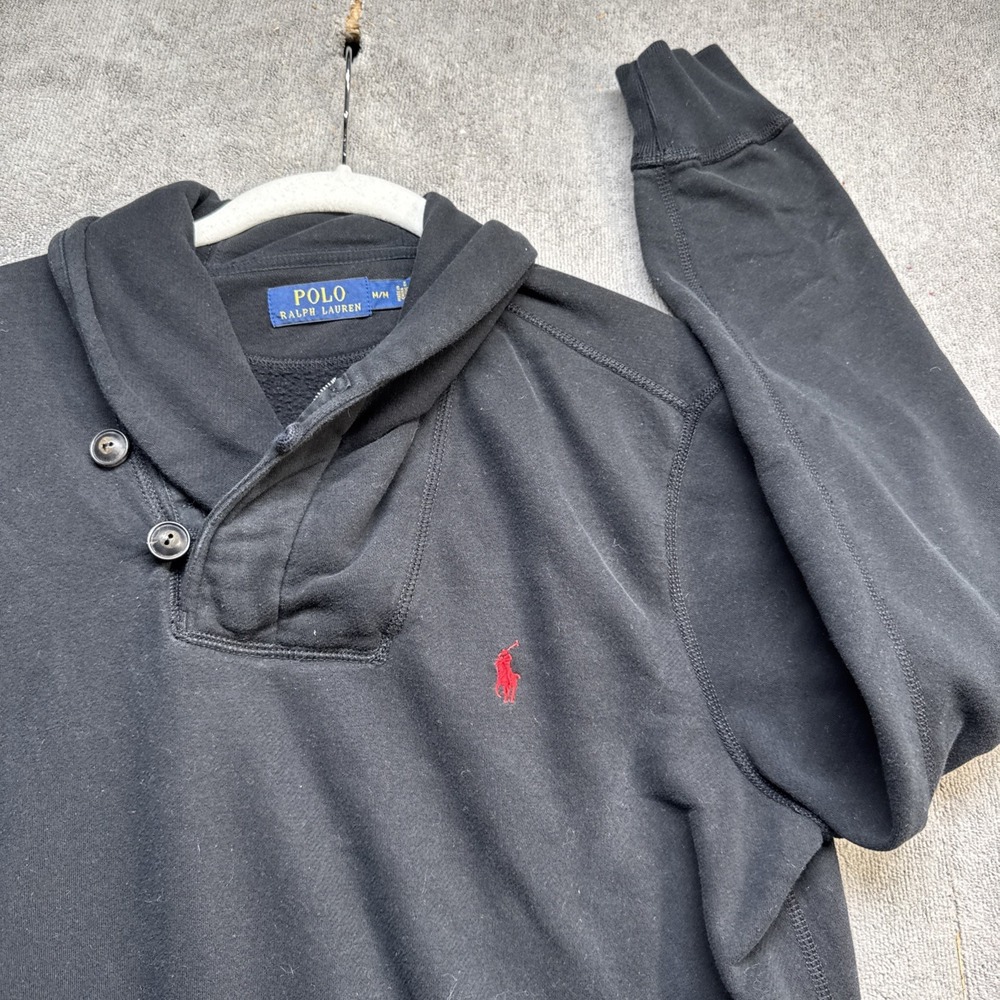 Polo Ralph Lauren Men's Black Shawl Collar Pullover Sweater Medium